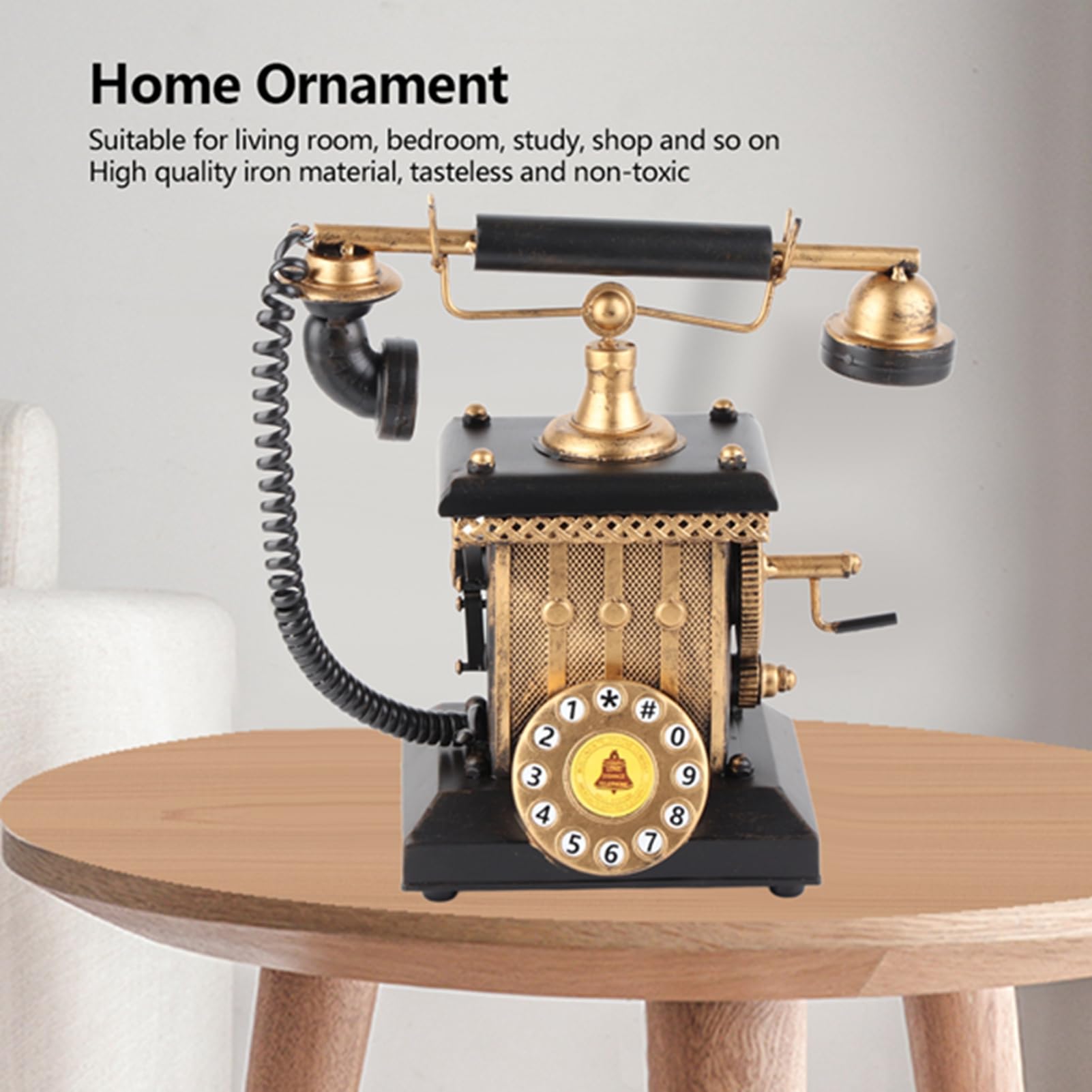 Jwthee Retro Telephones, Decorative Phone European Rotary Dialing Telephone Decor Artist Figurine for Home Office Hotel Decoration