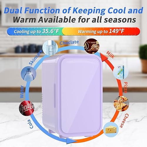 Miniatura 3 de Mini refrigerador termoeléctrico portátil de 6 litros8 latas 110 V CACC para dormitorio, cuidado de la piel, bebidas, oficina, dormitorio y