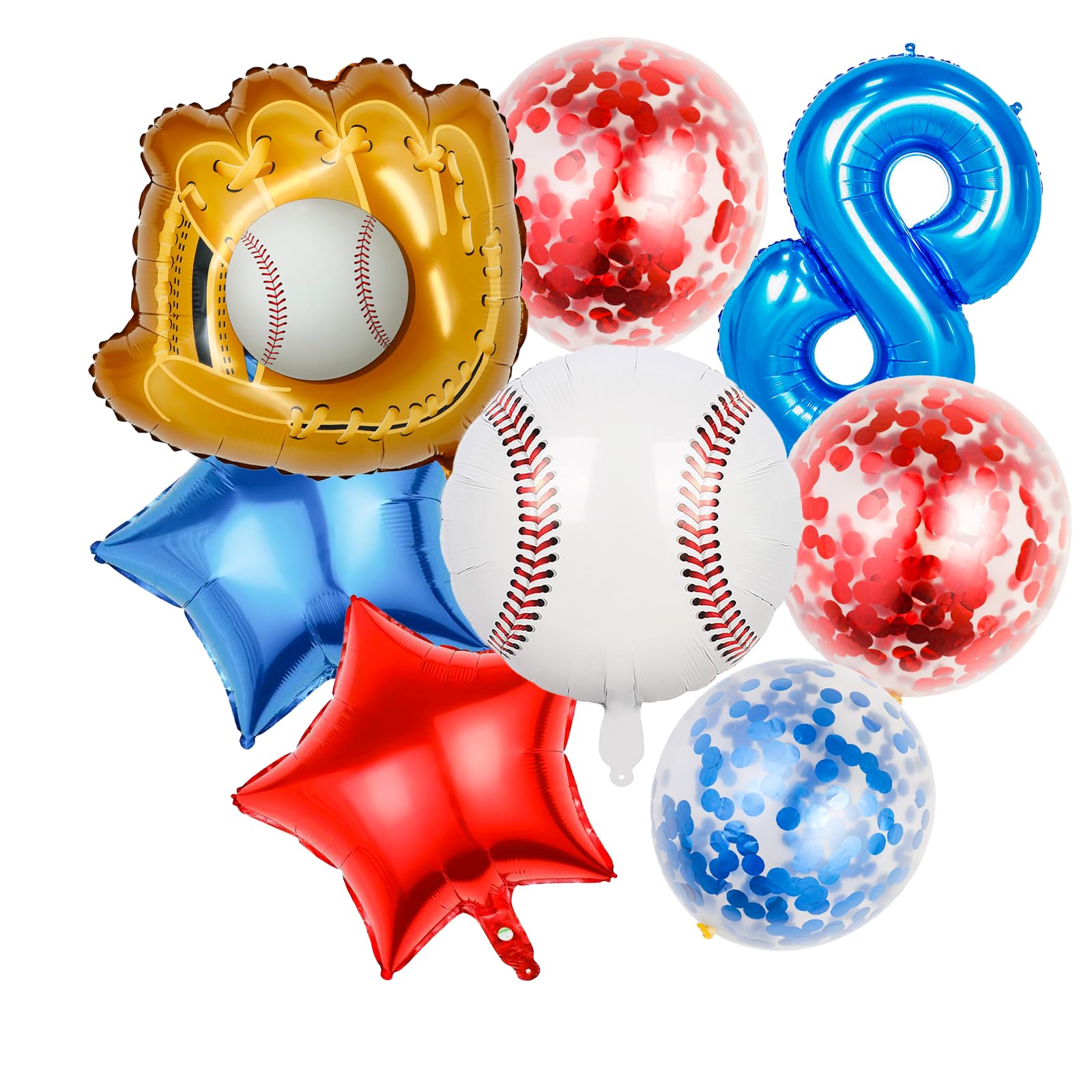 XFBBCHH Baseball Balloons 8th Birthday Party Decorations Sports Balloons Baseball Themed Party Supplies Decorations for Baseball Birthdays Party (