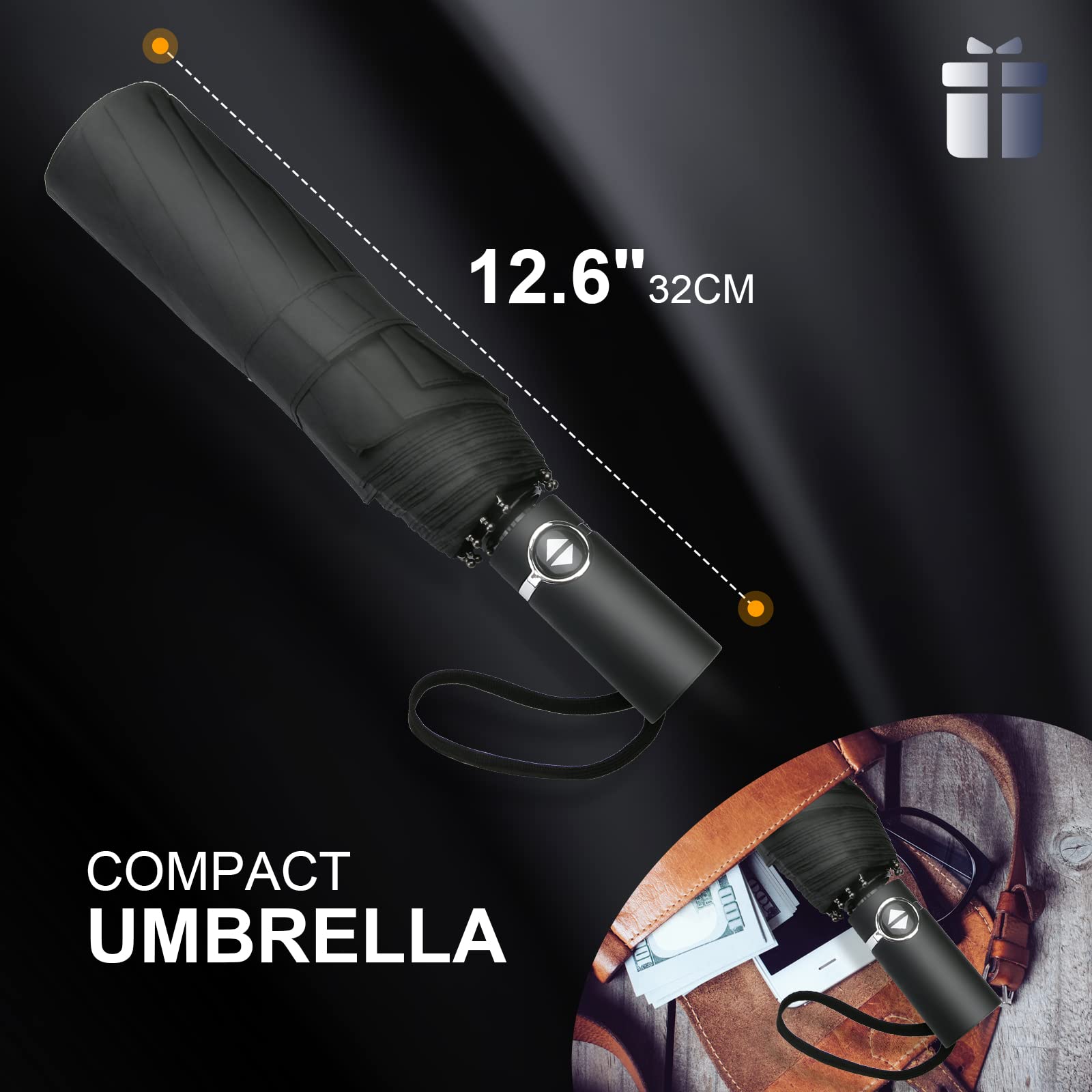 InaWarm Sturmfester Regenschirm - Automatik Mit 10 Fiberglasrippen & Teflon-Beschichtung