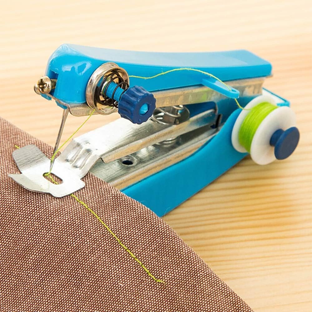 Replacement Part for Mini Stainless Steel Sewing Machine Portable Needlework Cordless Hand-Held Clothes Fabrics Sewing Tools Home Maker - (Color: Blue)