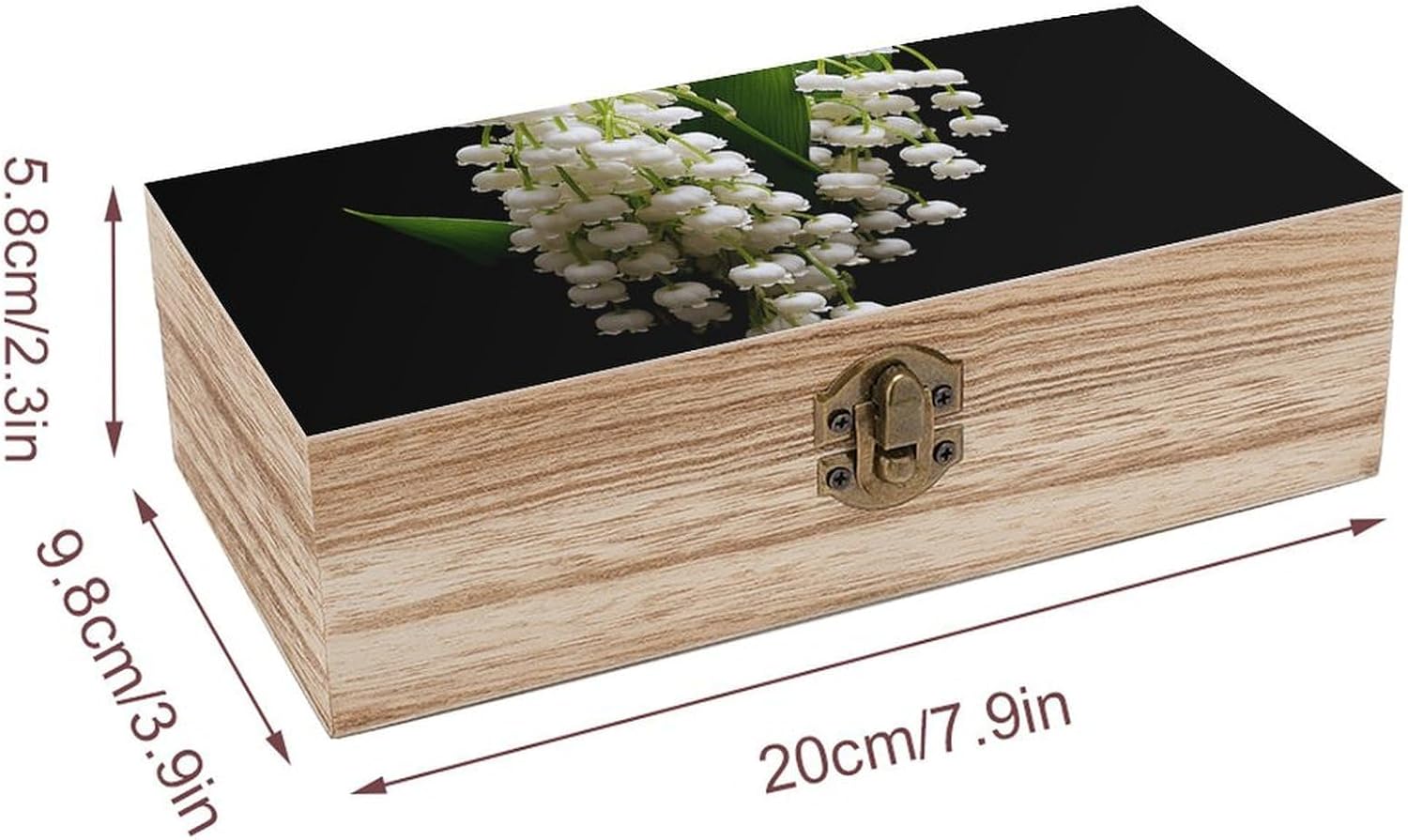 Some Lilies of The Valley Wooden Decorative Storage Box Jewelry Box image 2