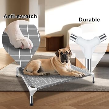 Elevated Dog Bed Pet Cot - Dog Cots Beds for Large Dogs | Detachable Raised Cat Dog Pet Bed for Large Dogs