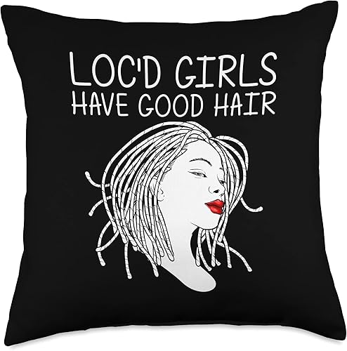 Funny Locs - Almohada de regalo para mujeres con rastas de pelo, 18.0 x 18.0 in, multicolor