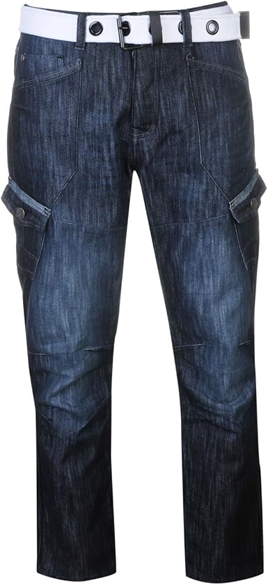 Airwalk Mens Belted Cargo Jeans 