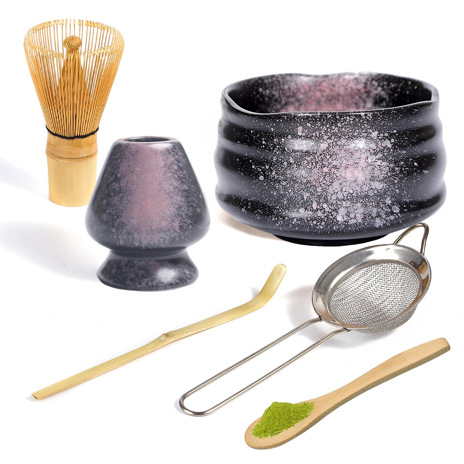 Japanese Matcha Set 6 Piece Tea Ceremony Bowl Chasen Whisk Scoop