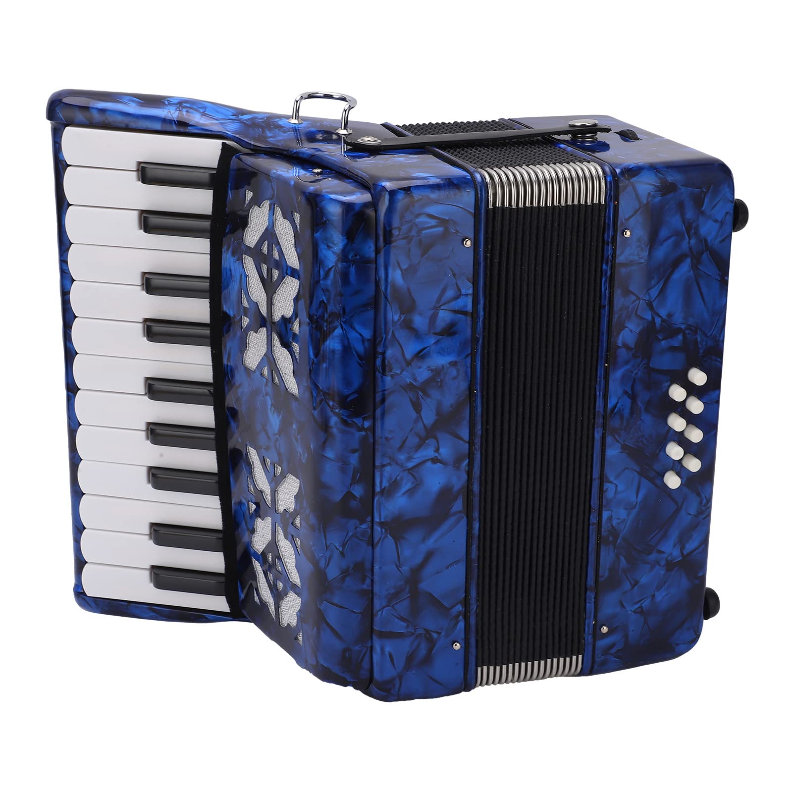 Tissting Fisarmonica Giocattolo 22 Tasti 8 Bassi, Strumento Musicale in Celluloide con Cinture Regolabili per Principianti e Bambini, Ideale per Esibizioni Domestiche e sul Palco (Dark Blue)