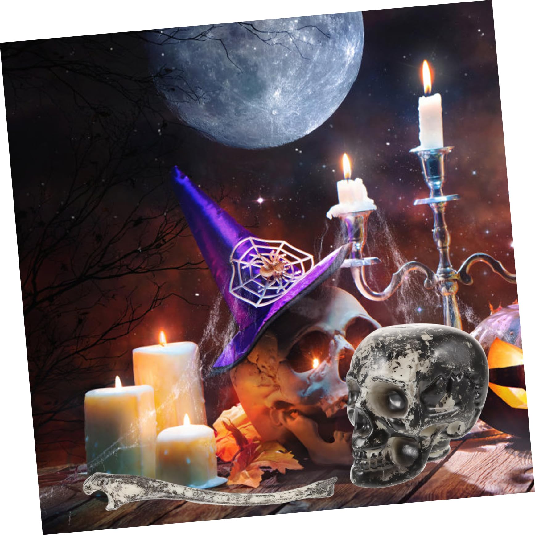 ibasenice 2 Set Di Picchetti Di Teschio E Scheletro Di Halloween in Plastica Ossa Finte Per Decorazioni E Cosplay 6 Pezzi * 2