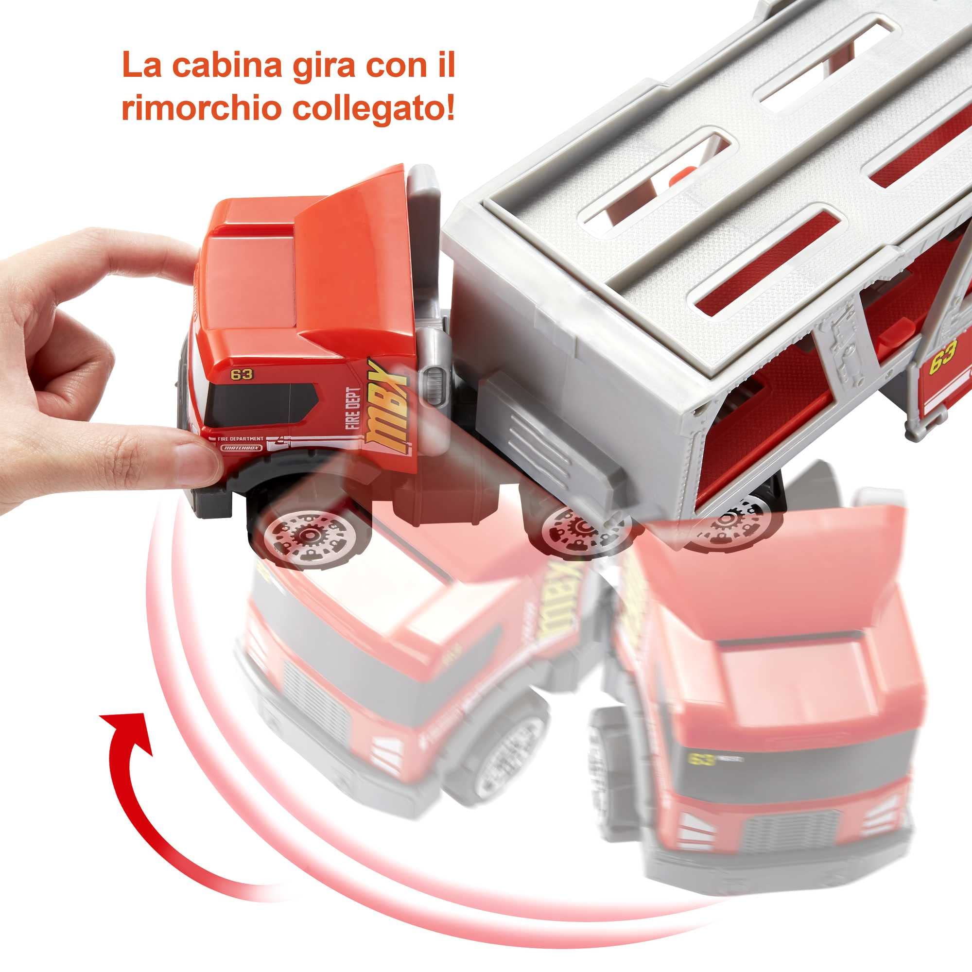 Matchbox - Camion dei Pompieri, Playset con 1 Veicolo a Tema Antincendio con una Rampa Ribaltabile e Accessori, Giocattolo per Bambini 3+ Anni, HHJ12