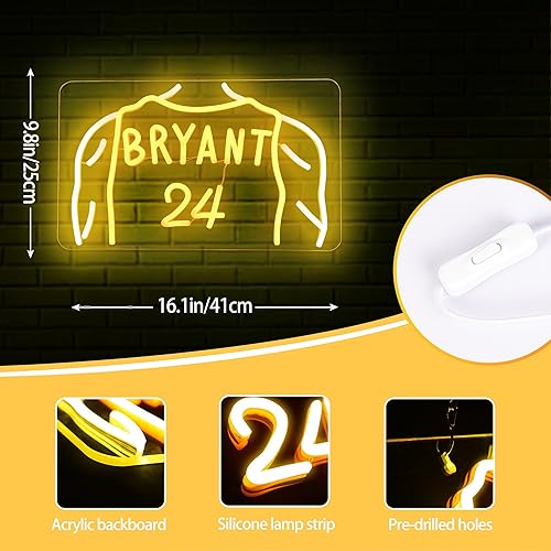Miniatura 3 de ZYLD034 - Letrero de neón LED de baloncesto para decoración de pared, letrero de neón LED de baloncesto para fanáticos del baloncesto, regalos para