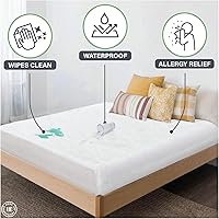 Vista 4 de Protector de colchón de vinilo plástico 4Gauge, estilo sábana bajera, impermeable, transpirable y con protección contra derrames, se adapta a un