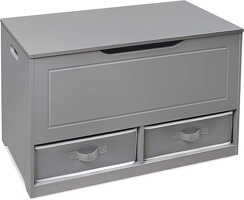 Miniatura 1 de Badger Basket Caja de juguetes y organizador para niños con dos cubos de tela reversibles, color gris