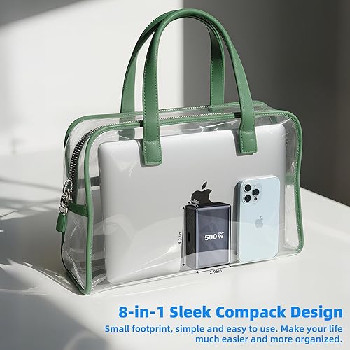 Miniatura 8 de Bloque de cargador USB C de 8 puertos de carga rápida de 500 W con cable de carga rápida de nailon, estación de carga multidispositivo, cargador