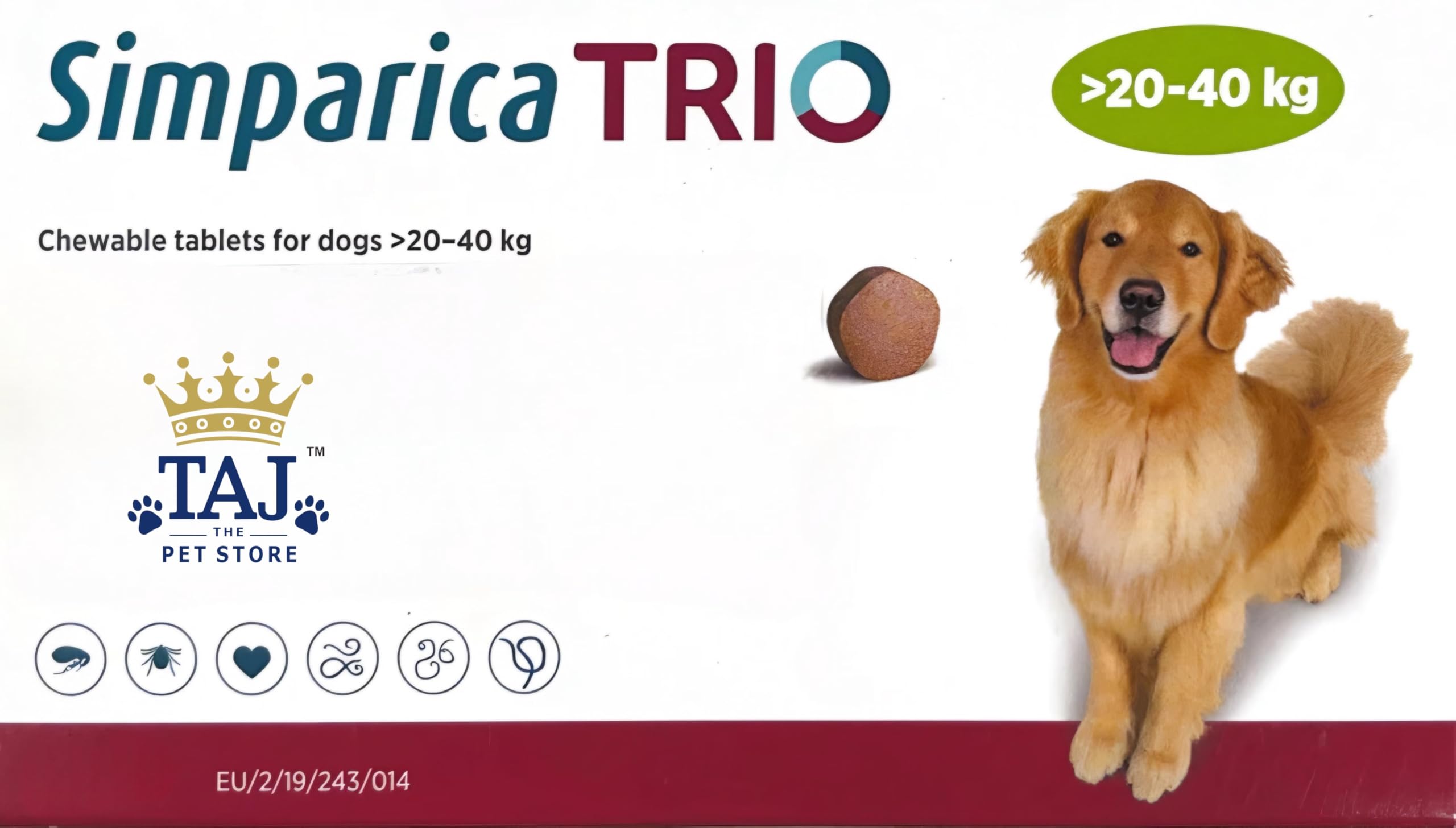 (OG) TAJ Presents SIMPAR I CA Trio Chewable Tablets for Dogs of (20-40 kg)||Imported|| (1 Tablet) (B0DD4C86SG) Amazon Price History, Amazon Price Tracker