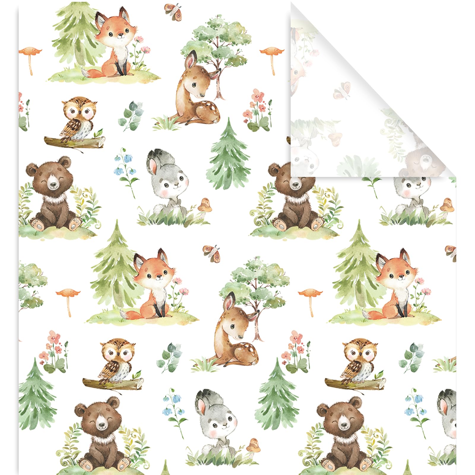 Rollo Papel De Regalo Wrap And Revel - Papel De Regalo De Animales De Bebé  Del Bosque Plegado Plano, 27 X 39 Pulgadas Con Ciervo, Zorro, Erizo,  Conejo, Conejo, Ratón Papel De Regalo Navideño, image size:1600x1600