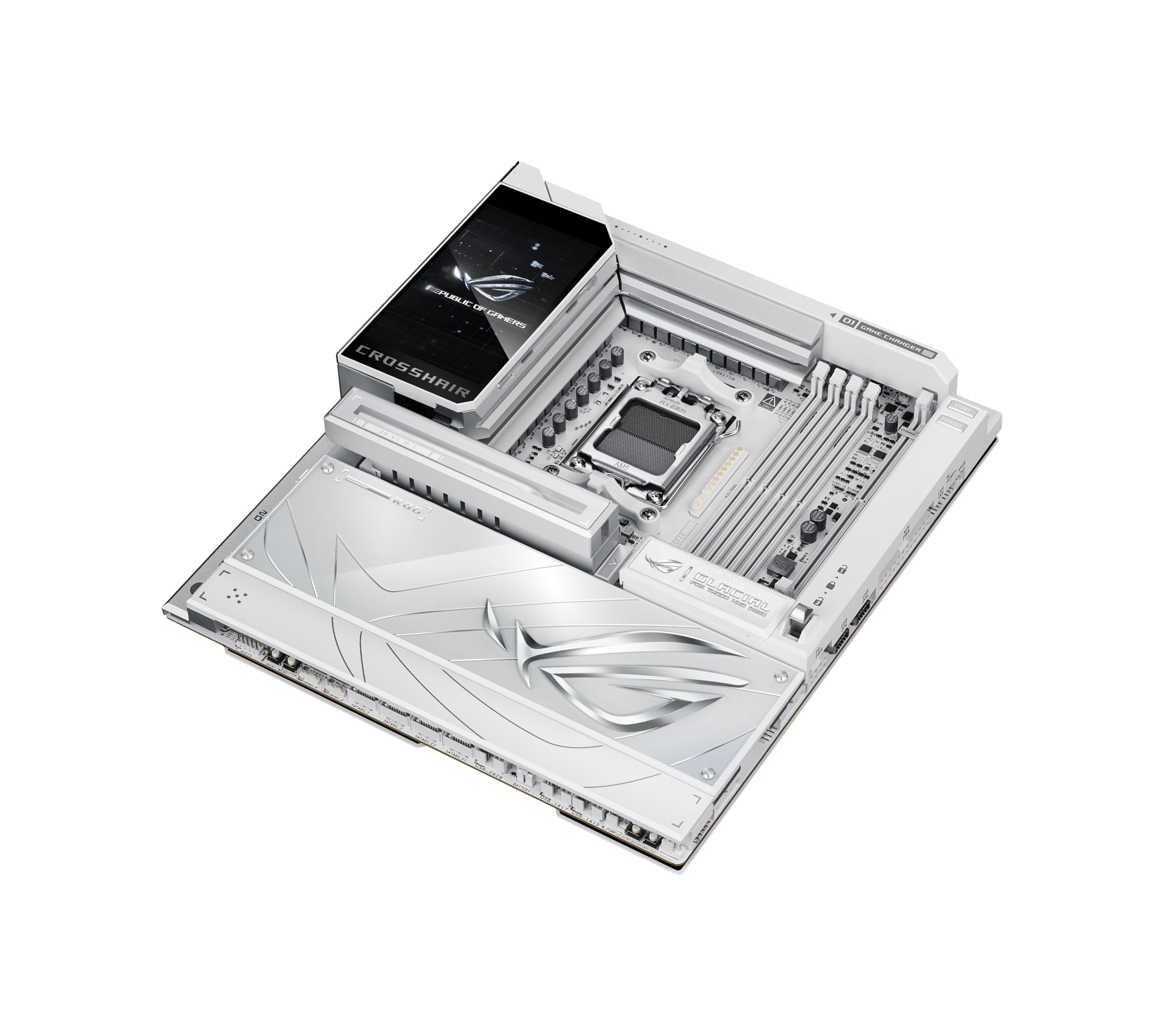 ASUS ROG Crosshair X870E Kühler, AMD E-ATX Motherboard, 24+2+2 Leistungsphasen, DDR5-Steckplätze, zwei PCIe® 5.0 x16 Safe-Steckplätze, sieben M.2-Slots, Dual Realtek 10G Ethernet, AI Cache Boost, Full