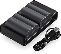 Vista 1 de BP-511 BP-511a Batería 2-Pack 2 2200mAh y cargador de batería dual USB para 30D, G5, 50D, 5D, G3, 40D, G1, 20D, D60, G6, G2, Pro 1, 300D, cámaras