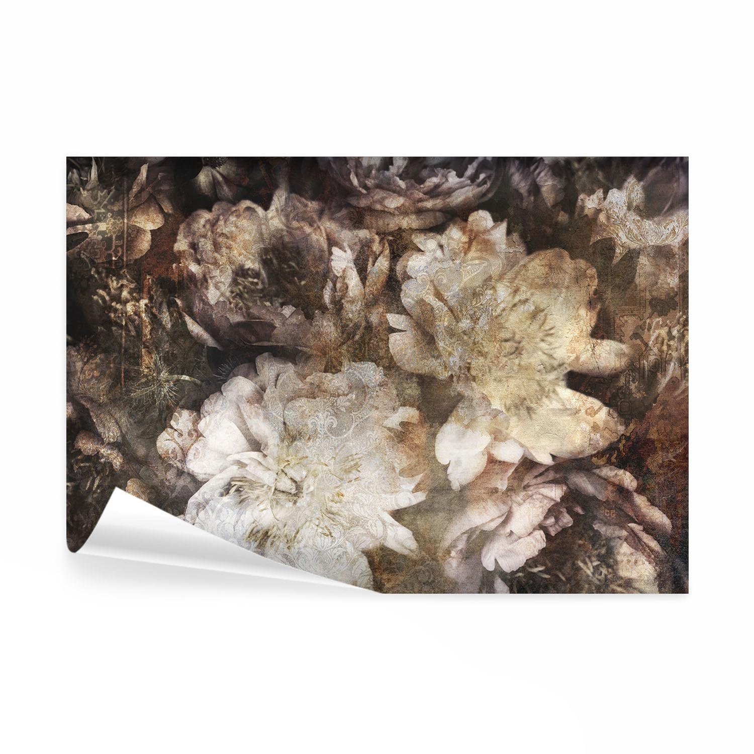 decomonkey Fototapete Blumen, 450x315 cm, Pfingstrosen Rose Ornament, Vlies | Schlafzimmer, Wohnzimmer, Design, Tapete, Fototapeten, Tapeten, Vliestapete, Wandtapete, moderne, Wand
