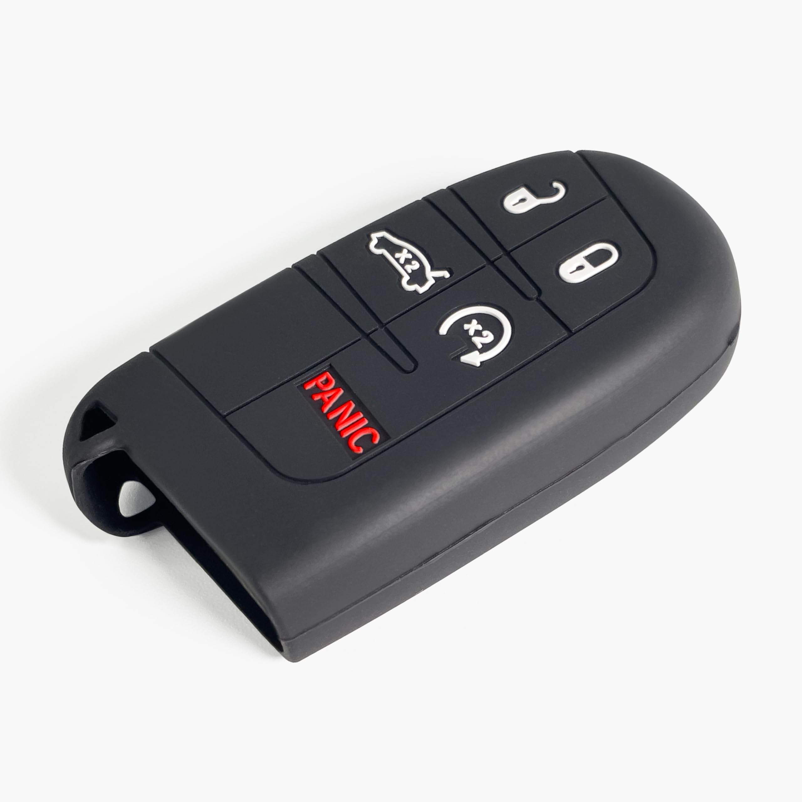 Click&Fit Silikon-Autoschlüssel-Abdeckung, kompatibel mit Jeep, Renegade, Grand Cherokee, Compass 2014–2022, Chrysler, Dodge, 5B Funkschlüssel, rutschfest, Schwarz und Rot, 2 Stück Click&Fit Silikon-Autoschlüssel-Abdeckung, kompatibel mit Jeep, Renegade, Grand Cherokee, Compass 2014–2022, Chrysler, Dodge, 5B Funkschlüssel, rutschfest, Schwarz und Rot, 2 Stück