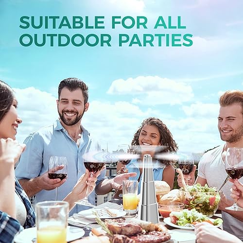 Miniatura 9 de Grete Gotye Paquete de 2 ventiladores de comida para mesas, ventilador de alimentos para interiores y exteriores, ventilador portátil alimentado por