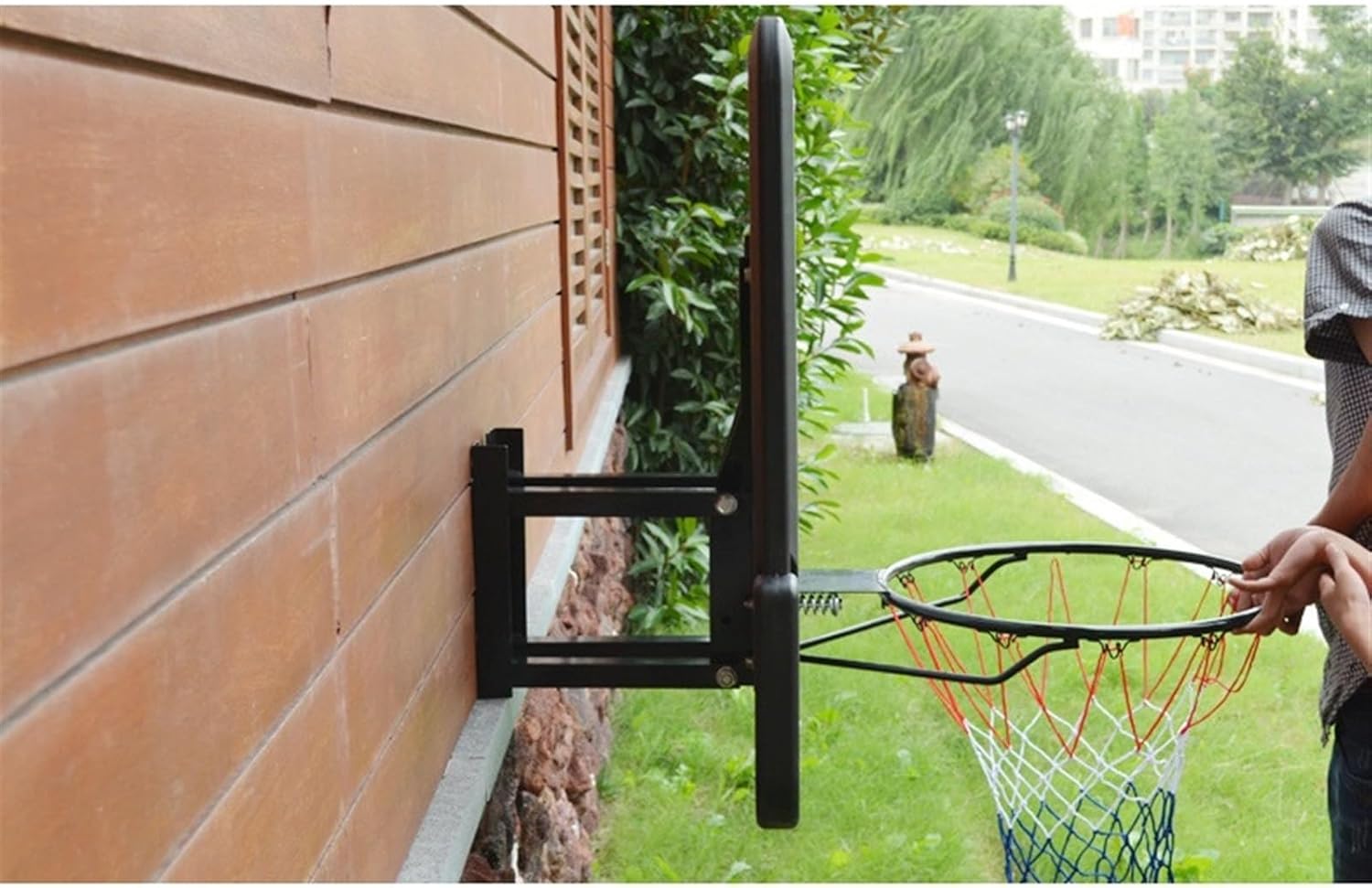 AOKLEY Portable Shoot at The Basket Frame Outdoor Wall Mounted Basketball Frame, Outdoor Adult Home Basketball Basket, Home Basketball Board Basketball Rack (Color : E)