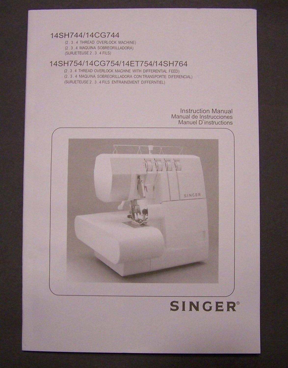 BAIJAC Replacement for Manual Singer 14CG744 14CG754 14SH744 14SH754 Overlock Serger Machine Instruct
