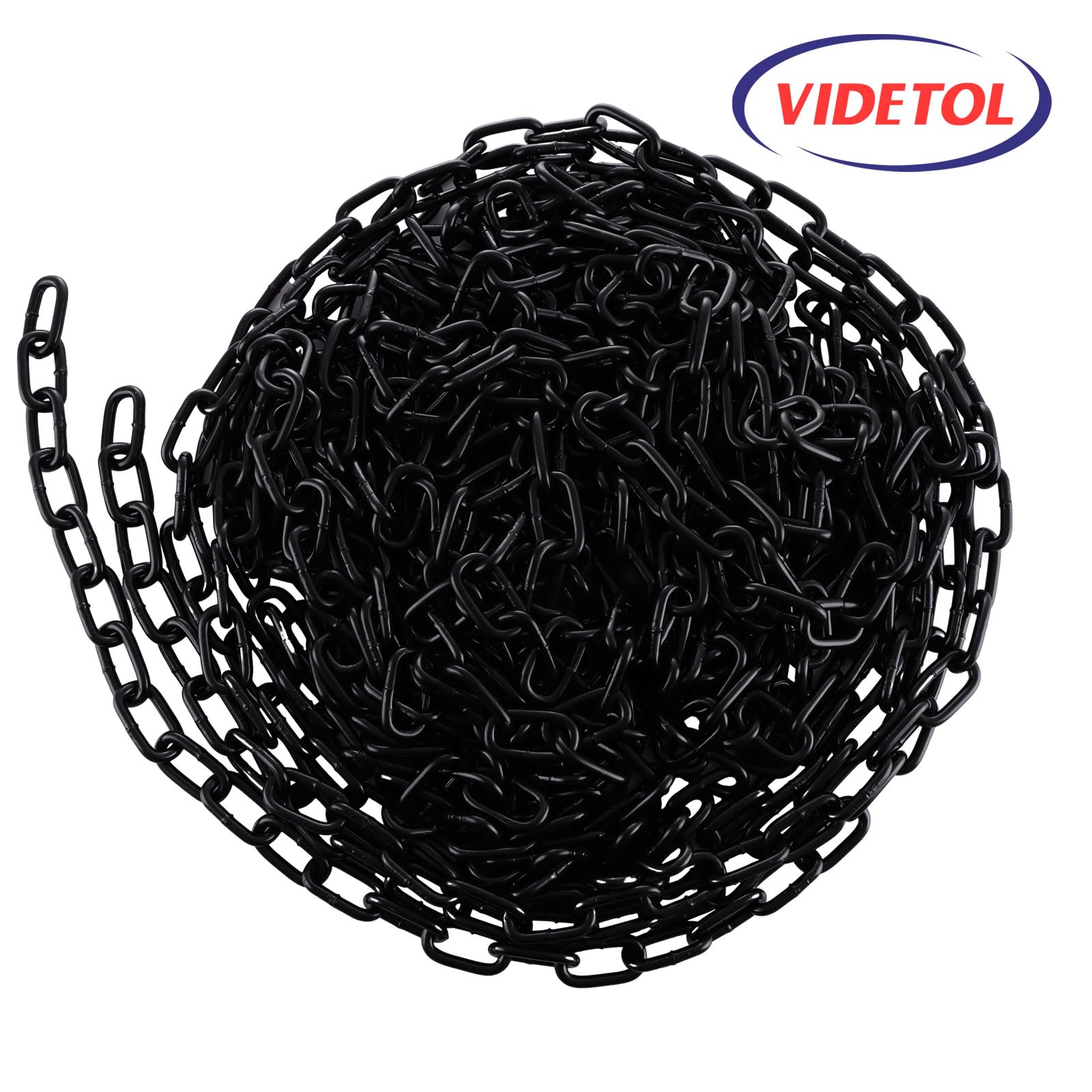 Cadena de acero inoxidable 304 de 15 metros de longitud, eslabones de cadena resistentes de 5 mm, acero galvanizado negro, cadena de eslabones soldados para puerta de valla, puertas de garaje,