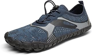NORTIV 8 Menâ€™s Outdoor Water Shoes Swim Beach Sports Quick Dry Barefoot Aqua Shoes Fishing Hiking Diving Surf Athletic Water Shoes Dark/Blue Size 8 US TREKMAN-1