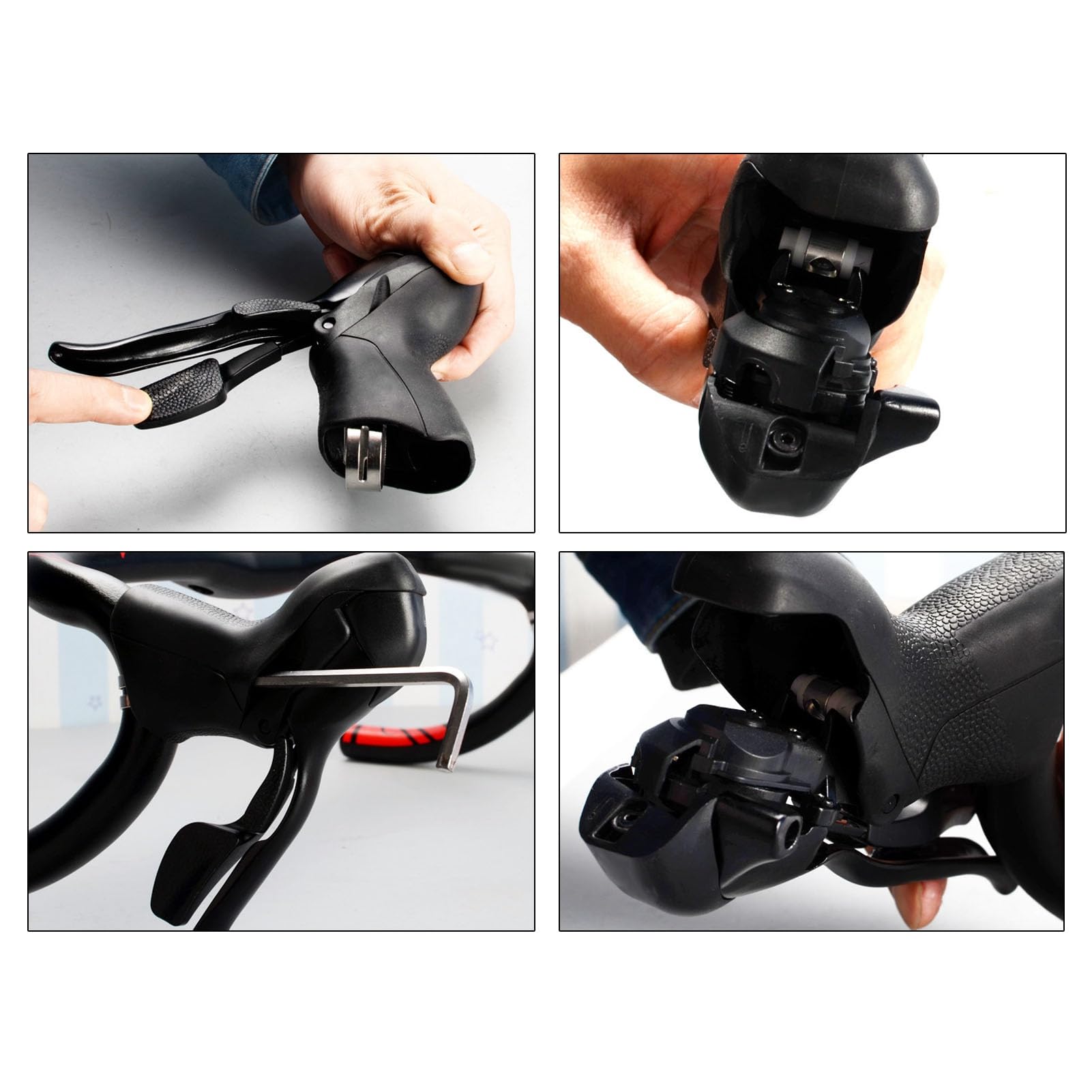 Juego de palancas de freno de cambio de 2x8 velocidades para bicicletas de carretera Mangos de freno de aleación de aluminio con núcleos de cambio de marchas 22,2 23,8 mm d