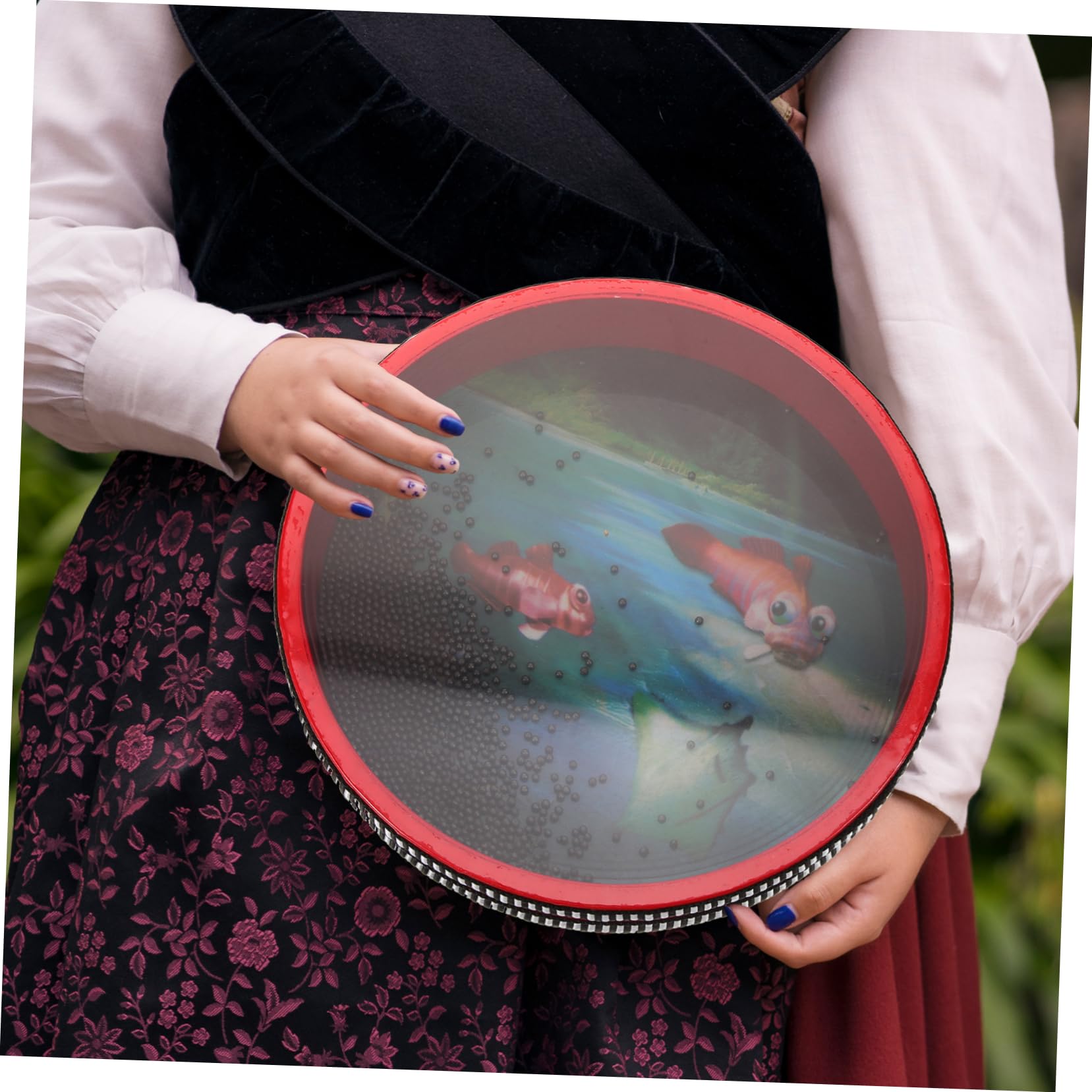Tamburo Oceanico Rotondo Perline Riempite All'interno Per Creare Effetto Sonoro Dell'oceano Strumento Musicale Educativo Per Bambino Piccolo