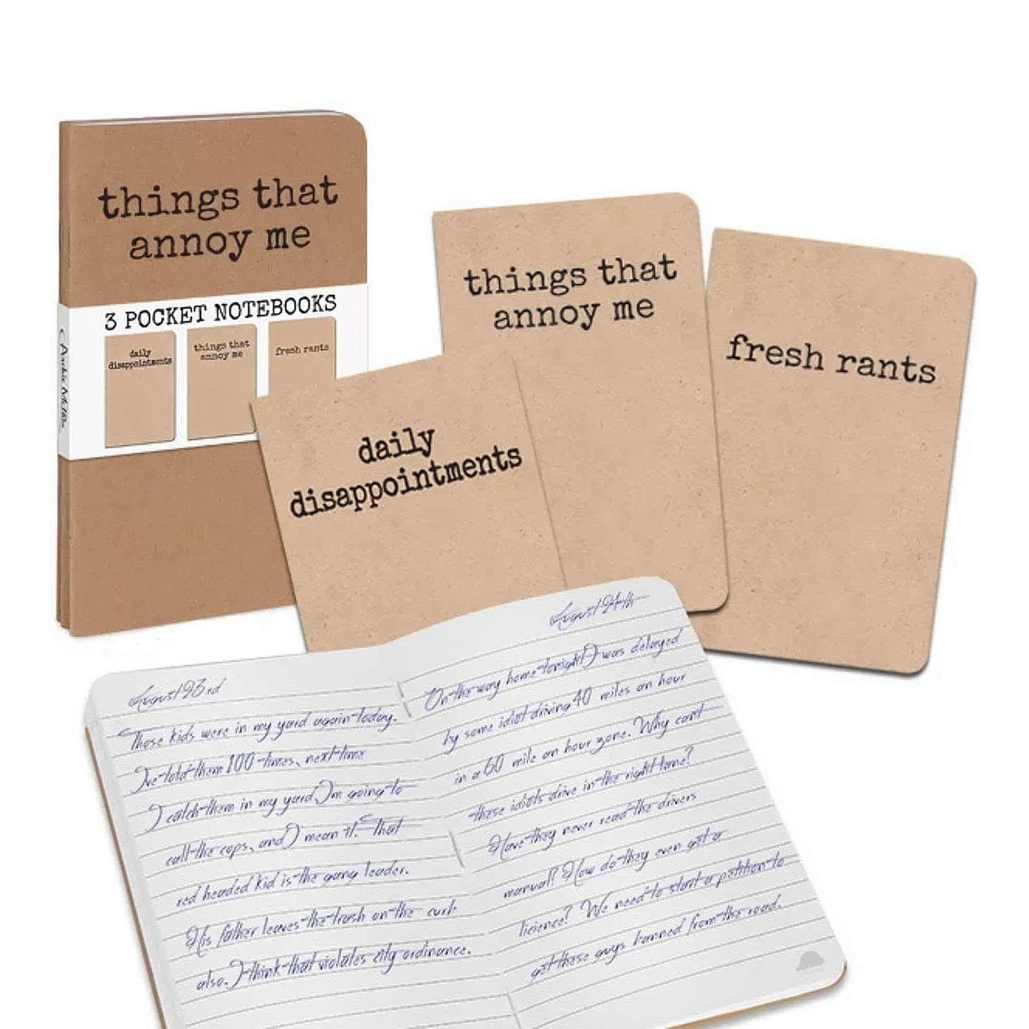 Toy Zany Grump, Things That Annoy Me: Set Of 3 Notebooks