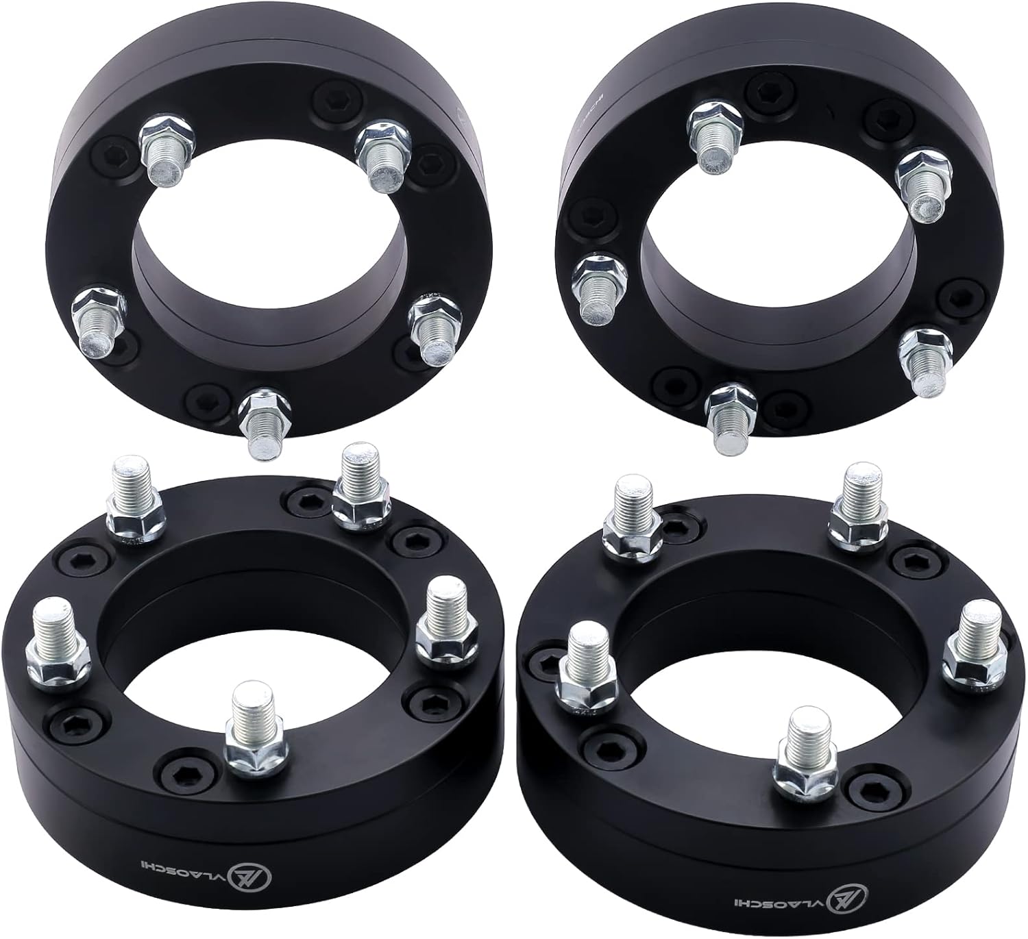 Black Forged 6x5.5 to 5x5 Wheel Adapters 2 Inch with M14x1.5 Studs Compatible with Chevy GMC 6 Lug to 5 Adapter for Suburban Silverado Sierra 1500 (5x127 Rim on 6x139.7 Vehicle) - Pack of 4