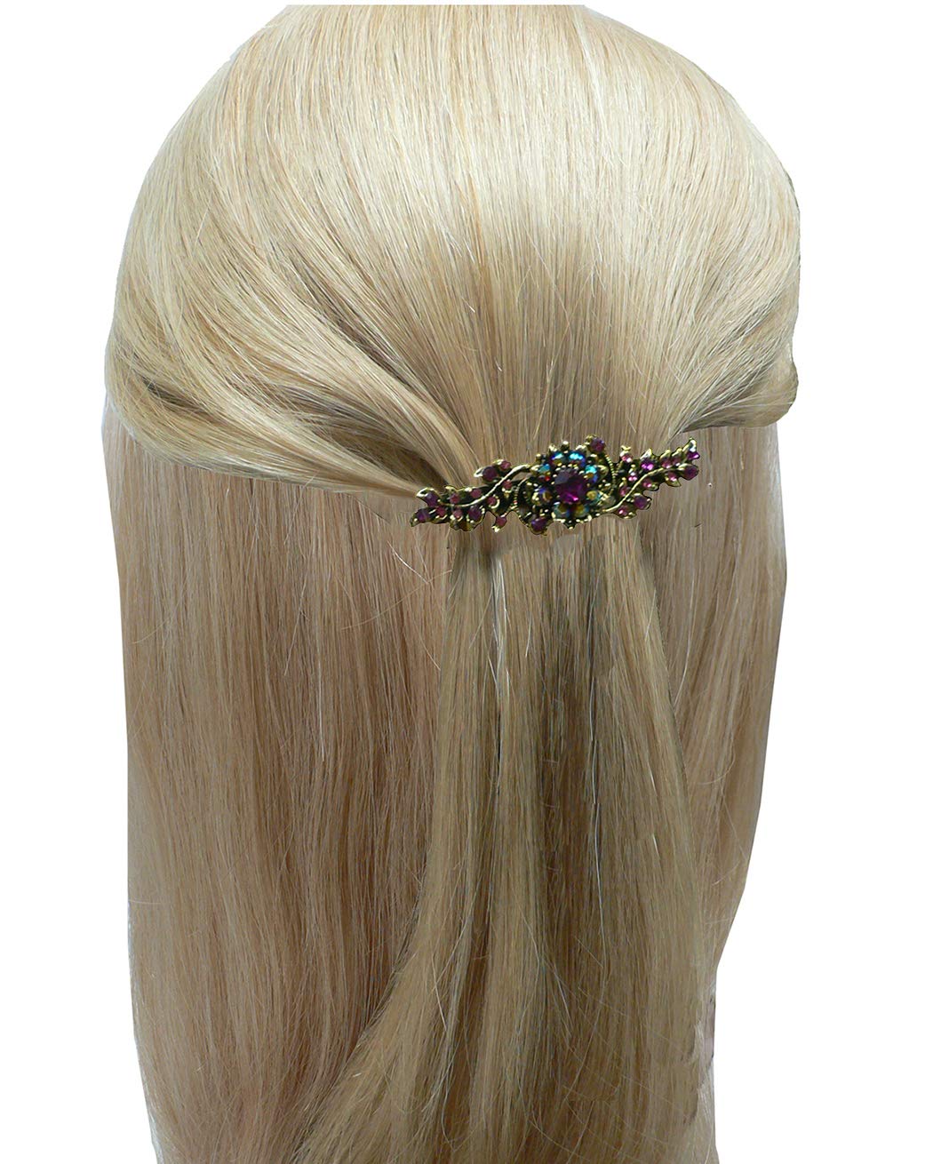 Dz Pack JCGY Mid Size Crystal Barrette Sparkly Crystals 12 Colors 5A86600-1-D1