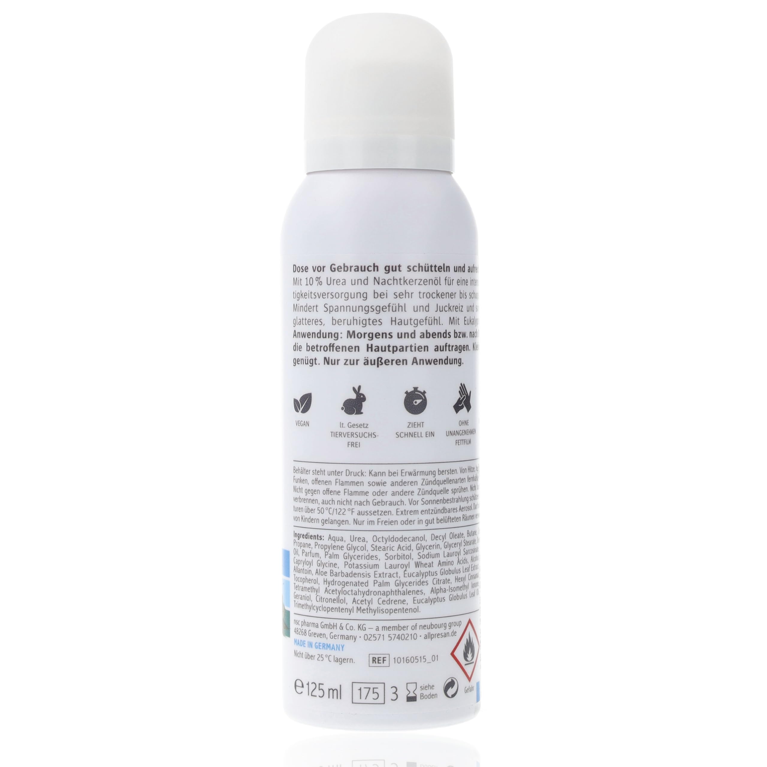 Allpresan Hydro Intense Edition - Crème mousse pour le corps - Pour peaux très sèches à squameuses - Avec eucalyptus - 125 ml