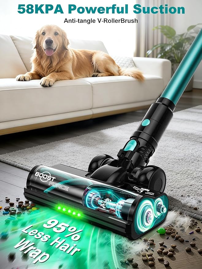 Aspiradora Inalámbrica Escoba 58KPa Filtro HEPA 55 Minutos miniatura 2