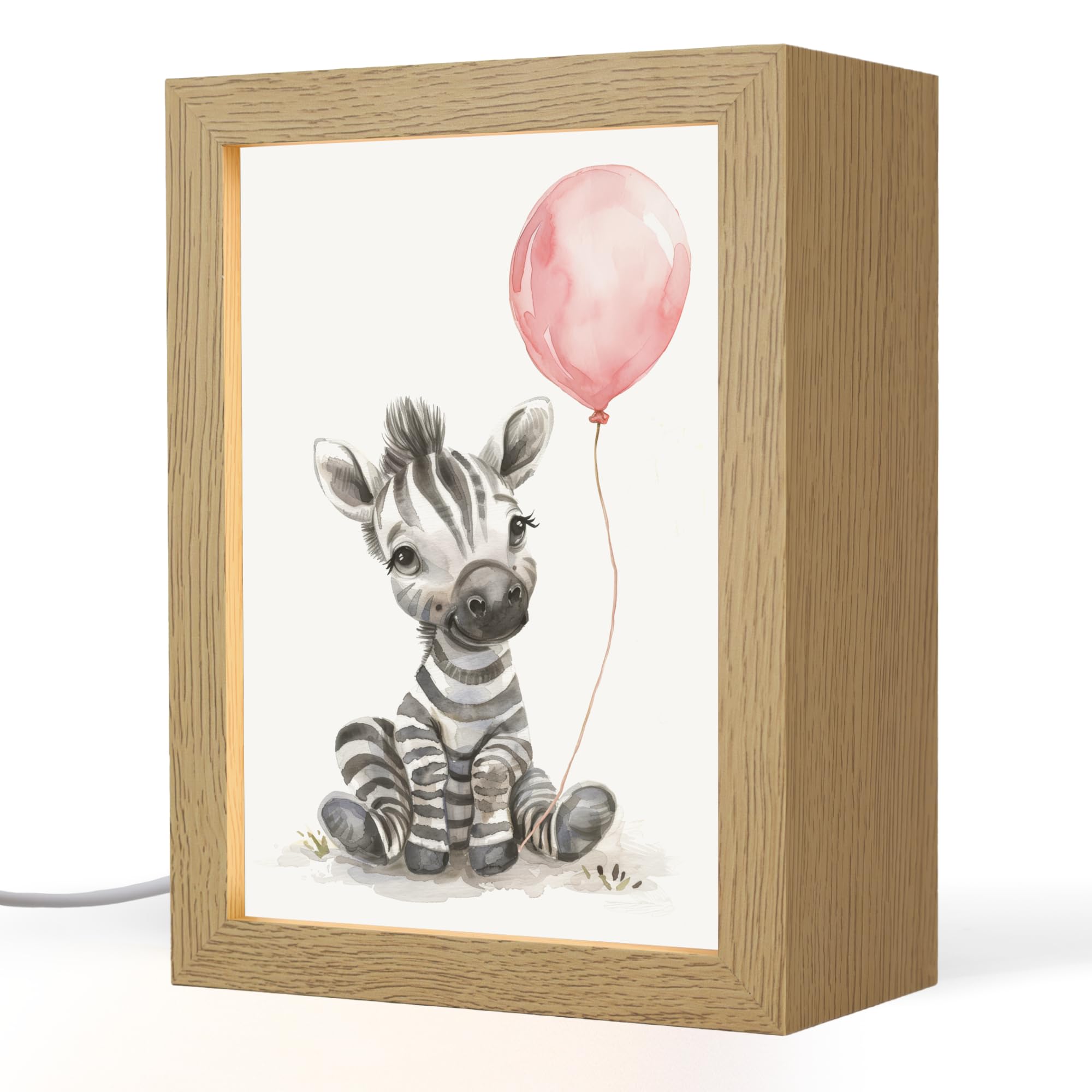 Nachtlichter & Schlummerleuchten Für Kinder 15x20 cm Baby Nachtlicht Nachttischlampe Jugendzimmer Zebra - Tiere - Rosa Luftballon