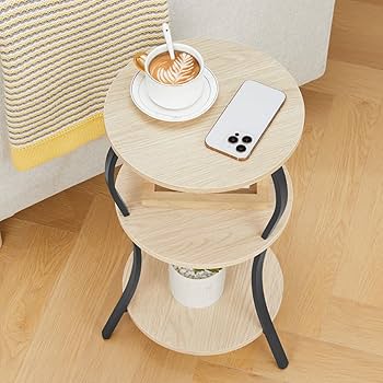 ラスト1点【丸型サイドテーブル】アンティーク風コーヒーテーブル/ハンドメイド ラスト1点【丸型サイドテーブル】アンティーク風コーヒー