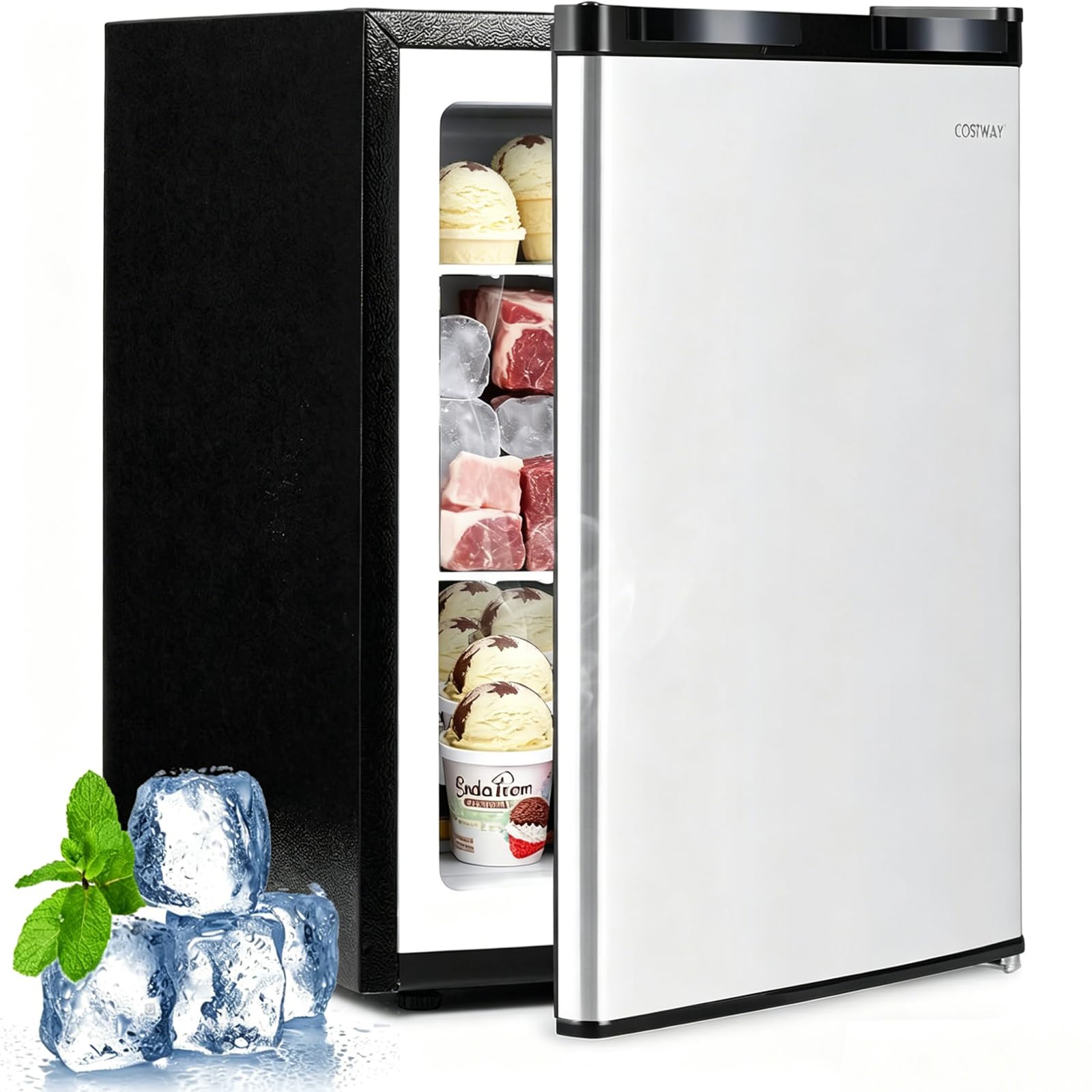 COSTWAY BD-60-E 2.1 cu ft Compact Freezer Silver