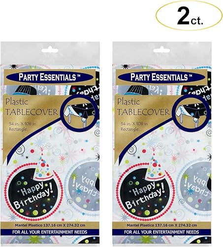 Miniatura 7 de Party Essentials Mantel de plástico impreso resistente disponible en 44 colores, 54 x 108 pulgadas, estrellas patrióticas