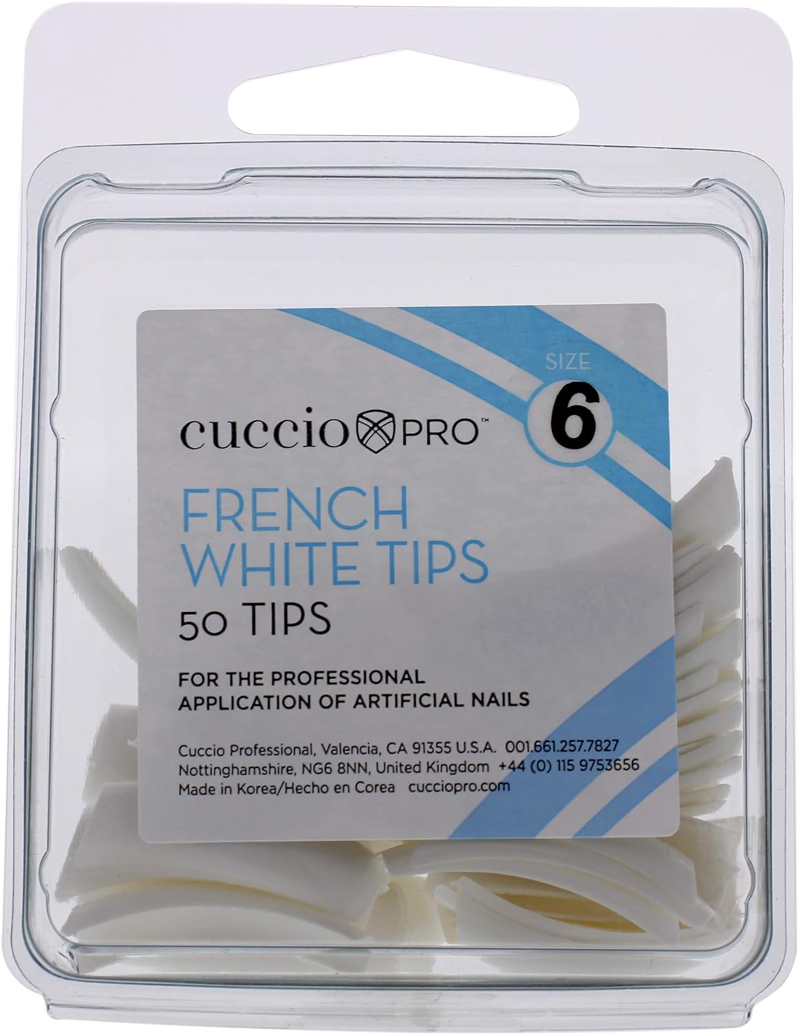 Cuccio Pro - French White Tips - 6 - for Women - Acrylic Nails - 50 Pc, Variety Pack