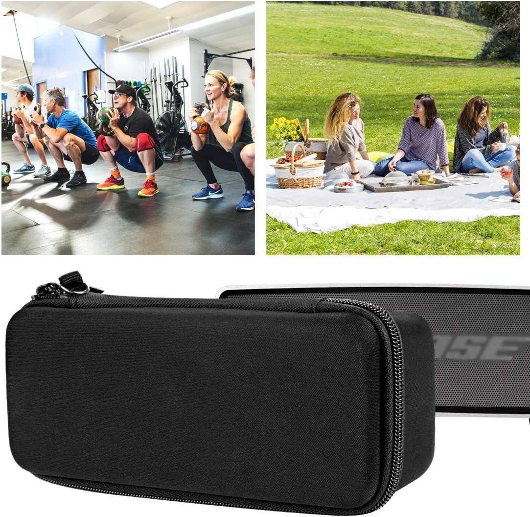 Linkidea Speaker Carrying Case Compatible with Bose Soundlink Mini 1 & 2 (I and II Gen) Case, Protective Hard Shell Travel Bag with Cable Charger Storage (Black) - Image 6
