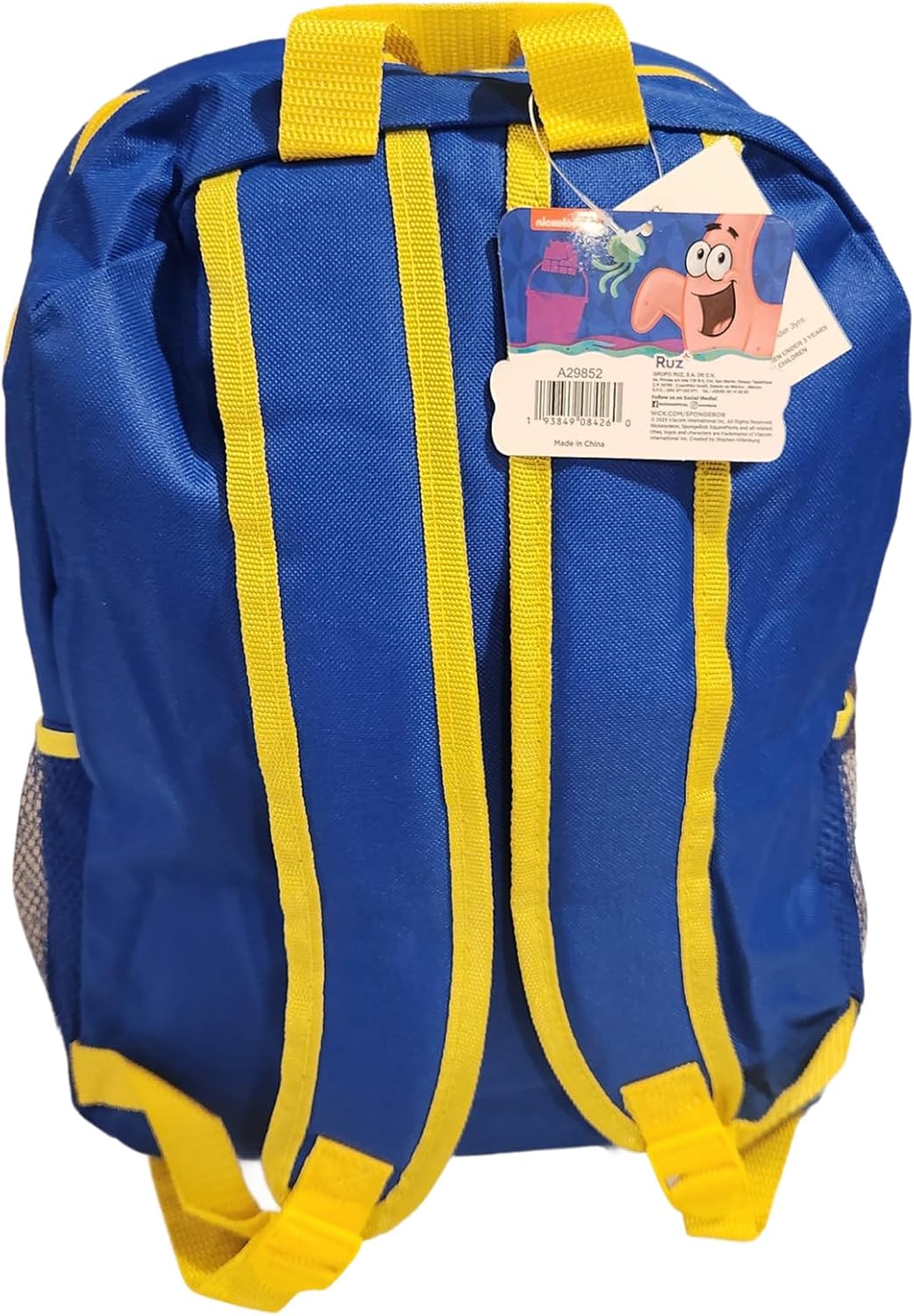 Ruz Group Kid's Licensed 16 Inch Backpack With Removable Lunch Box Set (Sponge Bob)