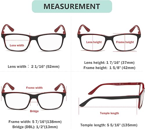 Miniatura 3 de Eyekepper Gafas de lectura fotocrómicas de transición para mujer y hombre, color rojo +0.50