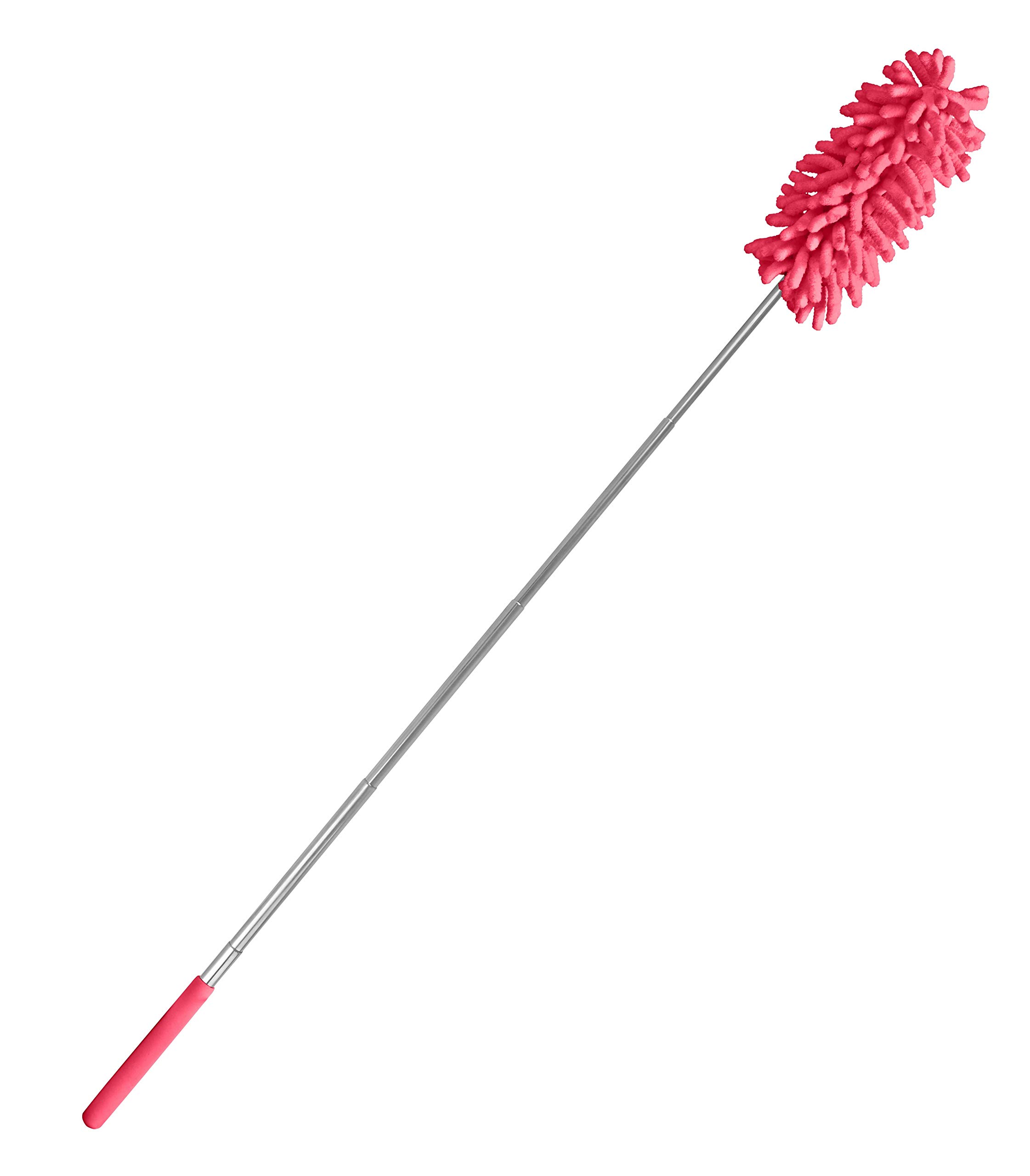 Fackelmann Tecno Plumero de Microfibra Con Mango Telescópico Para Limpieza de Polvo - Extensible de 27 a 76cm - Turquesa, Fucsia o Verde - 1ud.