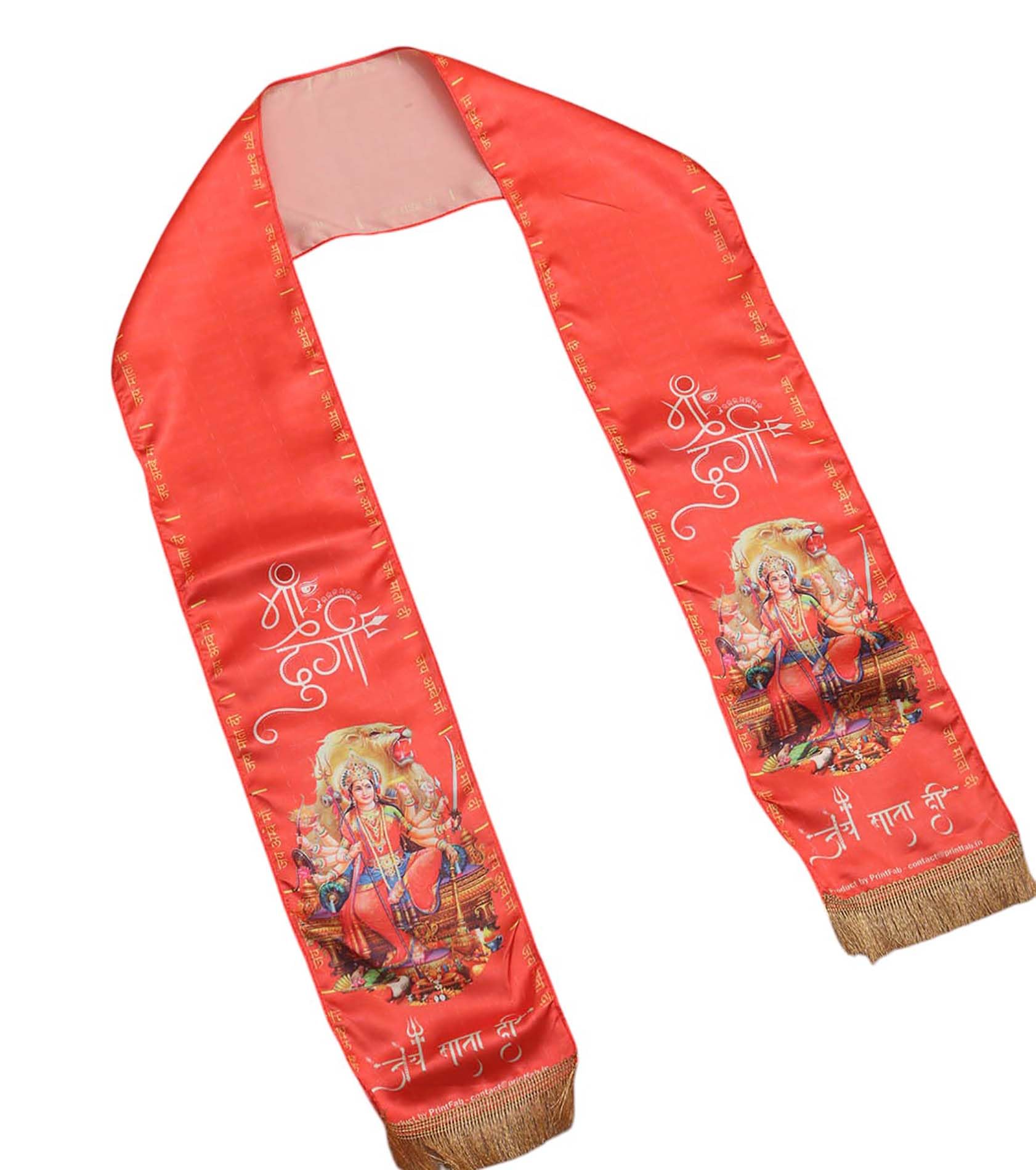 Blessings Stole – Divine Maa Durga Stoles: Shop Shakti Blessings Patka & Silk Cloth Print Dupatta Unisex God Printed Scarf for Spiritual Wear-image-23