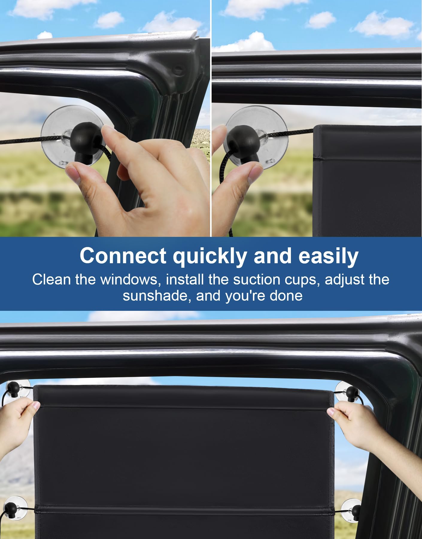 4 Pièces Pare-Soleil Voiture Bébé Magnétique - Protection UV Vitres Latérales Avant + Arrière