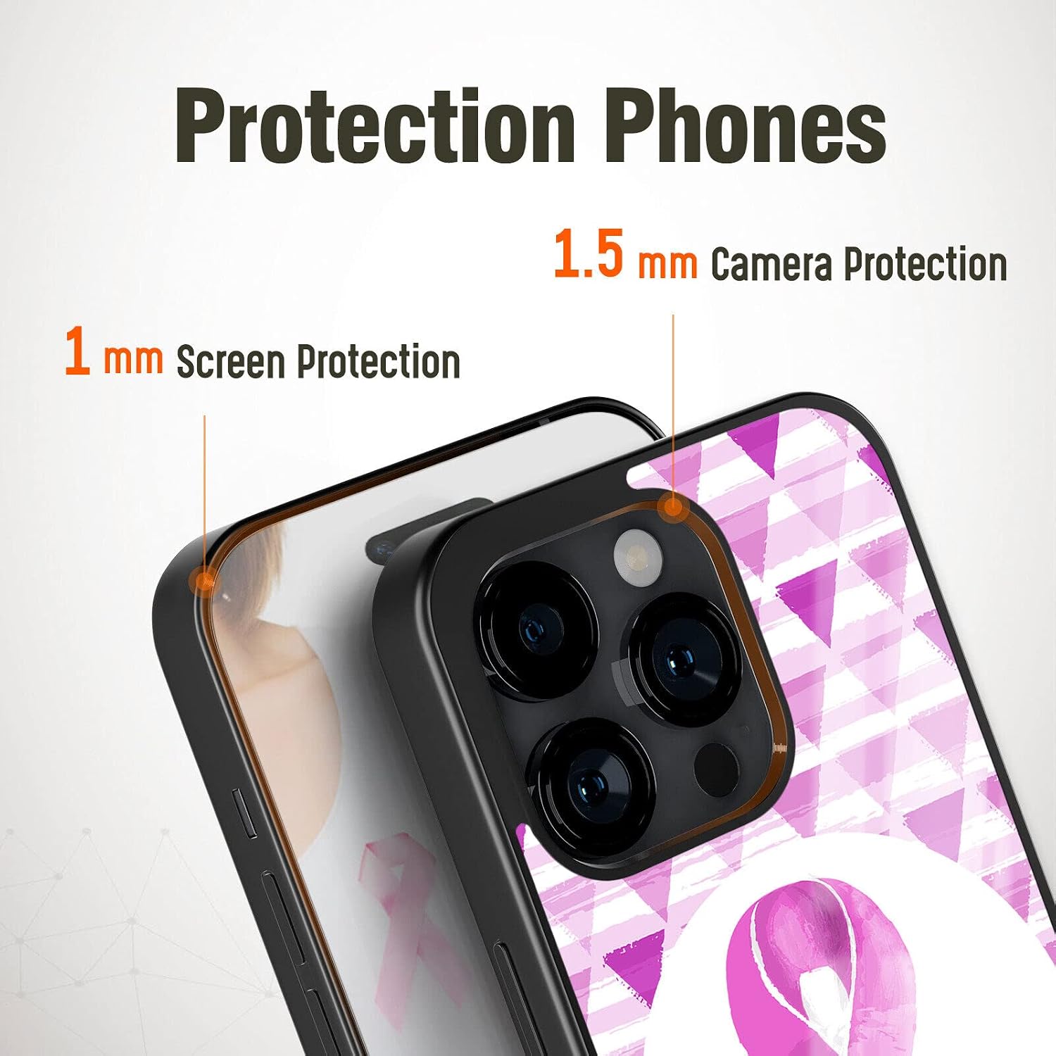 Breast Cancer Awareness Phone Cases Survivor Accessories Cover Applicable to for iPhone 11 12 13 14 15 16 17 Pro Max Plus Mini SE Xs Xr |? for Samsung A02 A03 A10 A13 A42 A51 A52 A53 A71 A73? (Purple) image 3