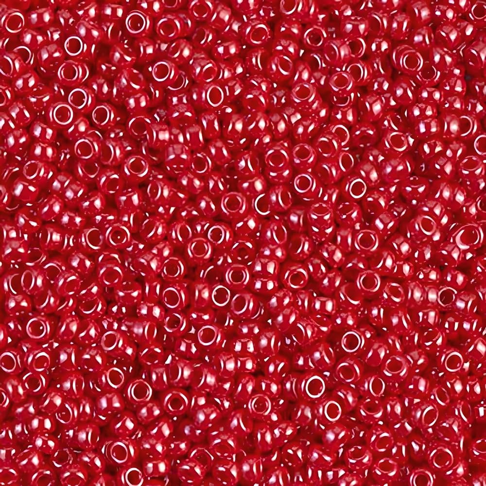 Rond japonais Creative-Beads Rocailles Perles en Verre de Miyuki 11/0 24 Grammes, Red Opaque Luster