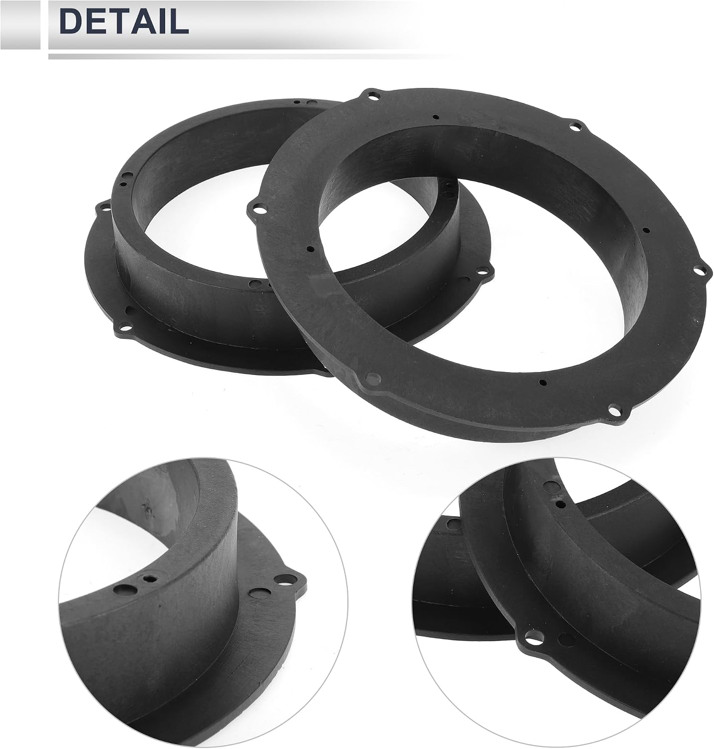 2Pcs Universal Speaker Spacer Ring Tweeter Speaker Spacer Adapter Waterproof for 6.5" Speaker Subwoofer Mounting Spacer Bracket Ring Black ABS