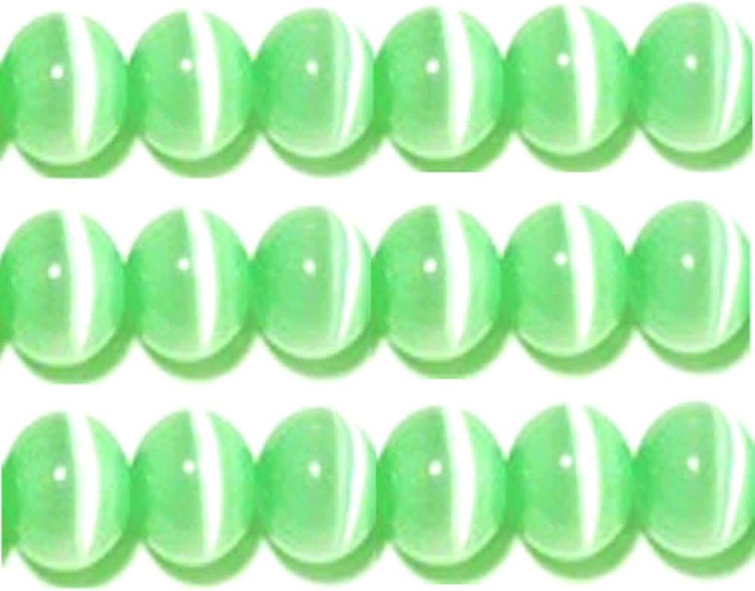 10mm, 8mm & 6mm Cat's Eye Bead Strands Grade A Fiber Optic, 32 Colors to Choose from (10mm, One Strand of Each Color (32))